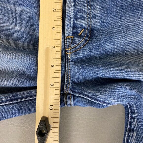 MOTHER The Nomad Crop Fray Jeans Size 28‎ Blue Flare Twice As Nice Distressed - Picture 11 of 15